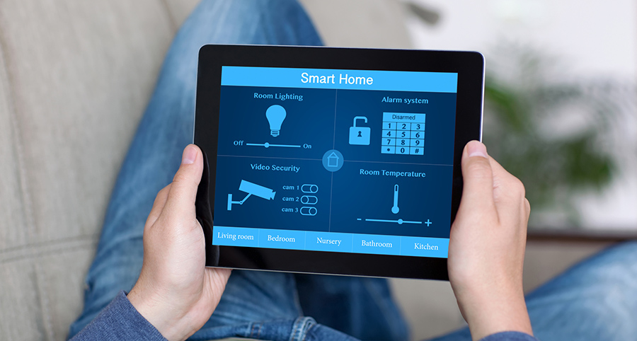 The ability to access and control security components from a mobile device is one of the top smart home trends in Port St. Lucie. Close-up of smart home security app.